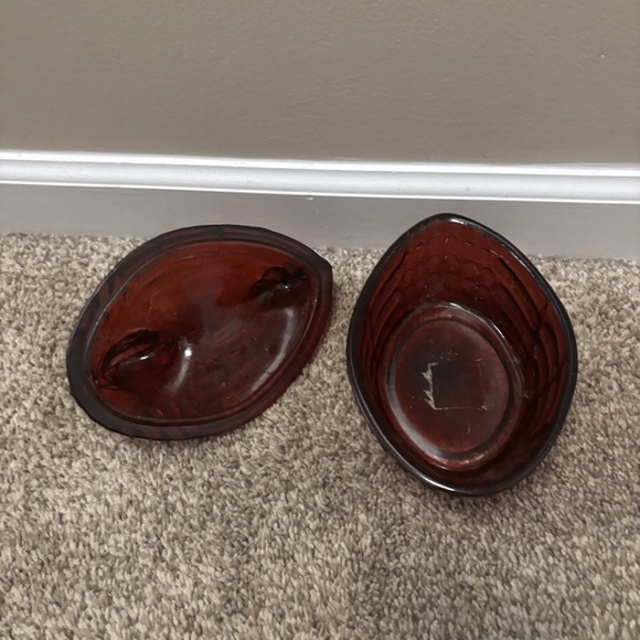 Cracker Barrel Ruby Red Hen On Nest Lidded Bowl Candy Dish 7” Country Cottage - Picture 5 of 6